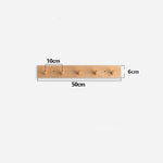 Wall Coat Rack Solid Wood Round Peg Hooks