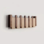 Wall Coat Rack Wooden Folding Hooks Space-Saving