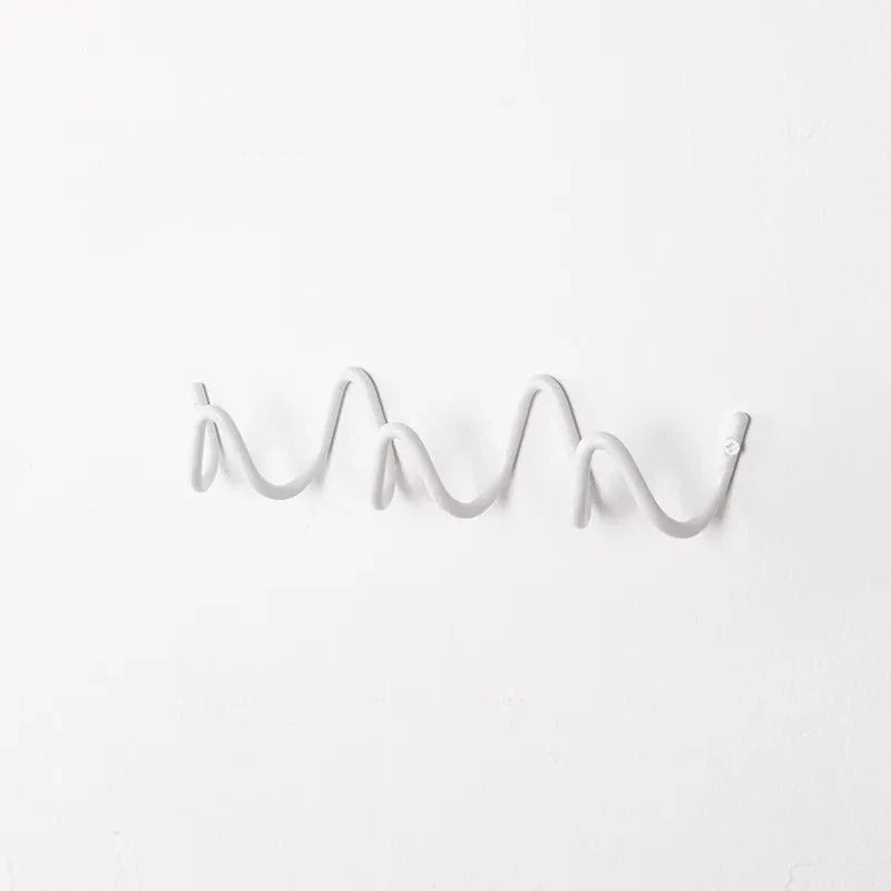 Wall Coat Rack Wrought Iron 3 or 5 Hooks