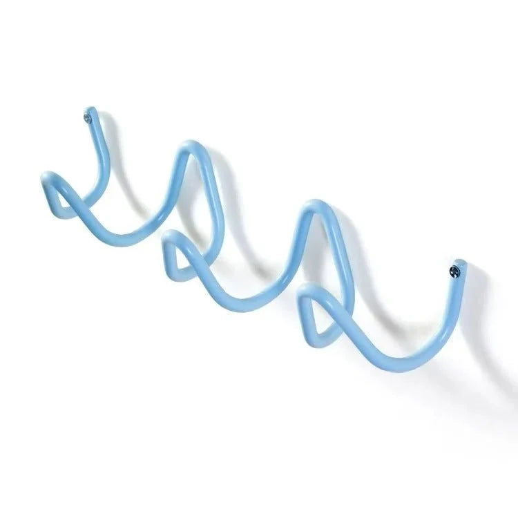 Wall Coat Rack Wrought Iron Wavy Design Wall-Mounted