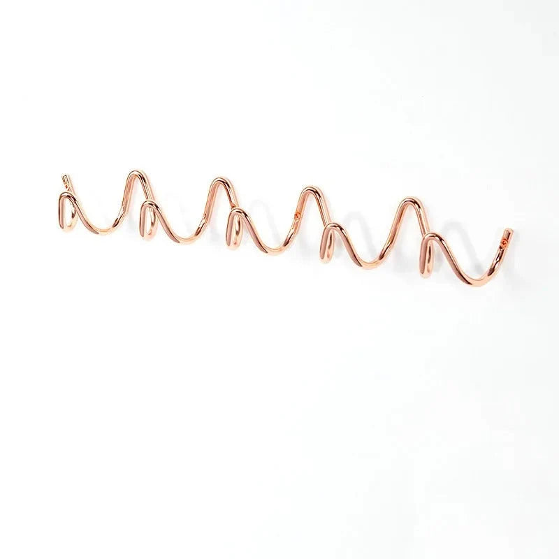 Wall Coat Rack Wrought Iron Wavy Design Wall-Mounted