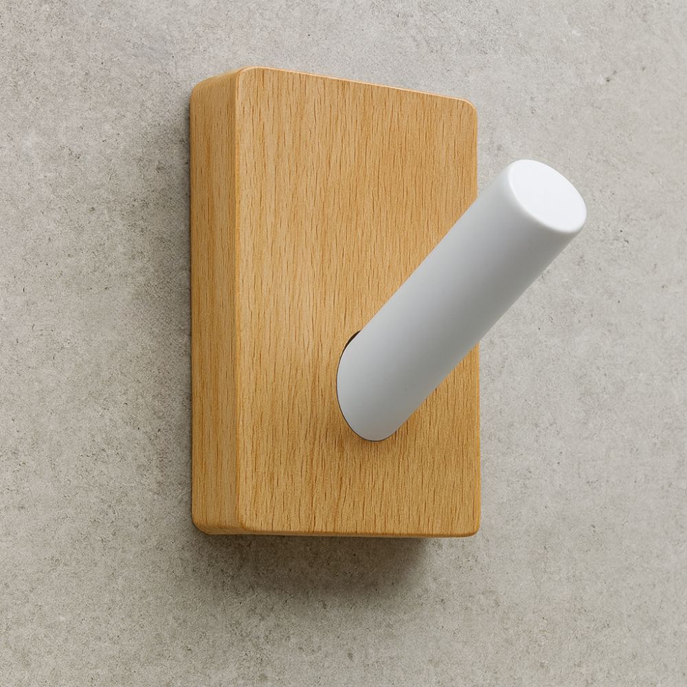 Wall Hook Organizer Wood Self-Adhesive Mounting