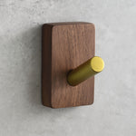 Wall Hook Organizer Wood Self-Adhesive No-Drill Mounting