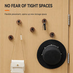Wall Hook Organizer Wood Self-Adhesive No-Drill Mounting
