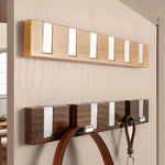 Wall Hook Rack Wooden Fold-Out 6 Retractable Hooks