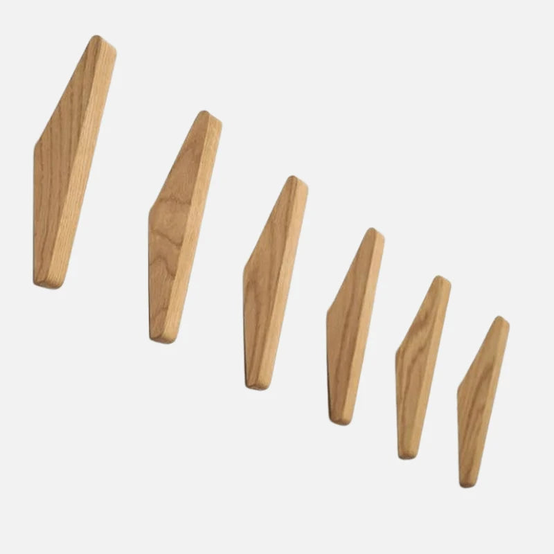 Wall Hook Set Solid Wood Two-Tone Design