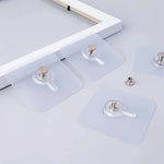 Wall Hooks Transparent Self-Adhesive Residue-Free Set of 10
