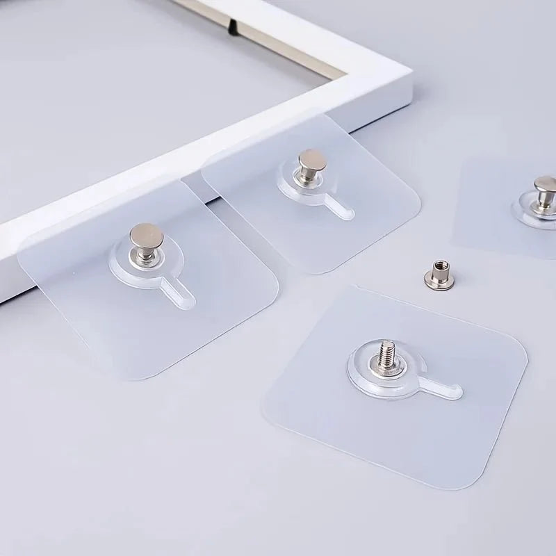 Wall Hooks Transparent Self-Adhesive Residue-Free Set of 10