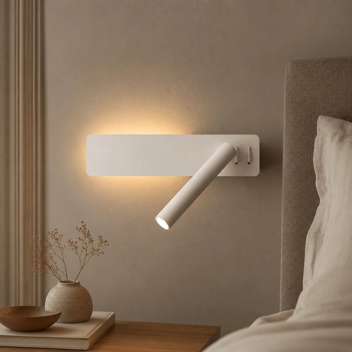 Wall Lamp 360° Rotatable Head Adjustable Brightness Warm & Cool LED Light