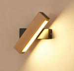 Wall Lamp 360° Swivel Integrated Warm LED Aluminum & Wood