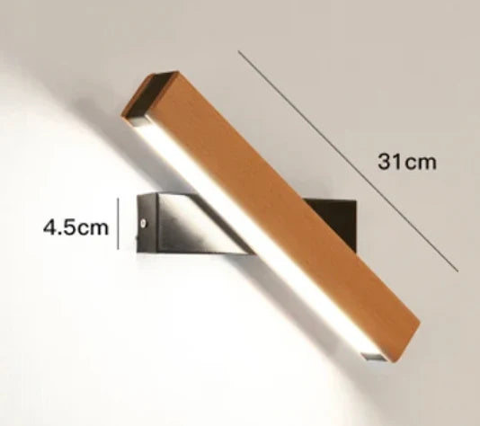 Wall Lamp 360° Swivel Integrated Warm LED Aluminum & Wood