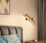 Wall Lamp 360° Swivel Integrated Warm LED Aluminum & Wood
