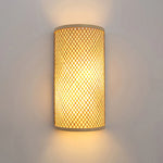 Wall Lamp Bamboo Frame & Rattan Shade Hardwired