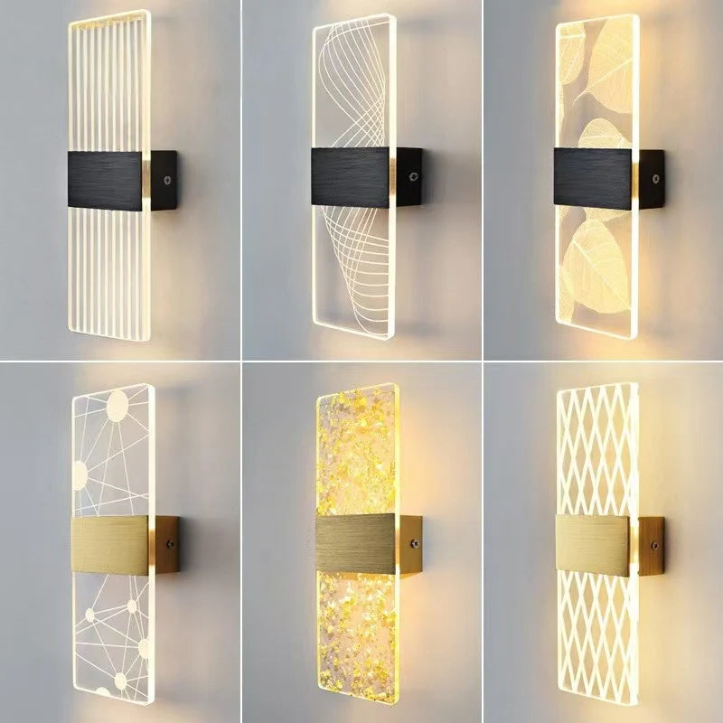 Wall Lamp Crystal-Textured LED-Compatible Dimmable