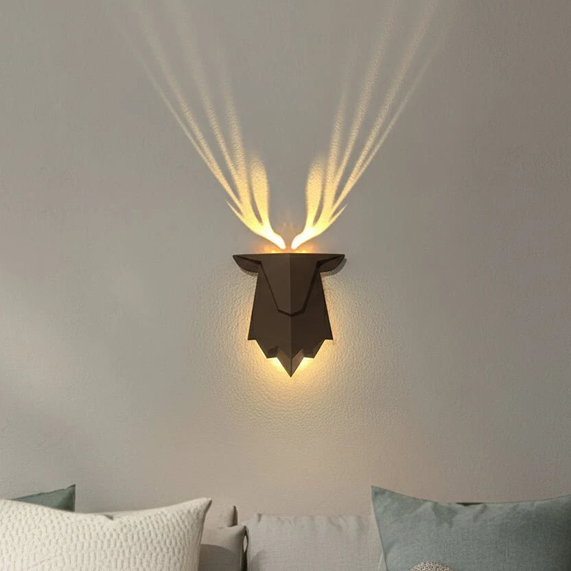 Wall Lamp Deer Design Adjustable Brightness Remote Control