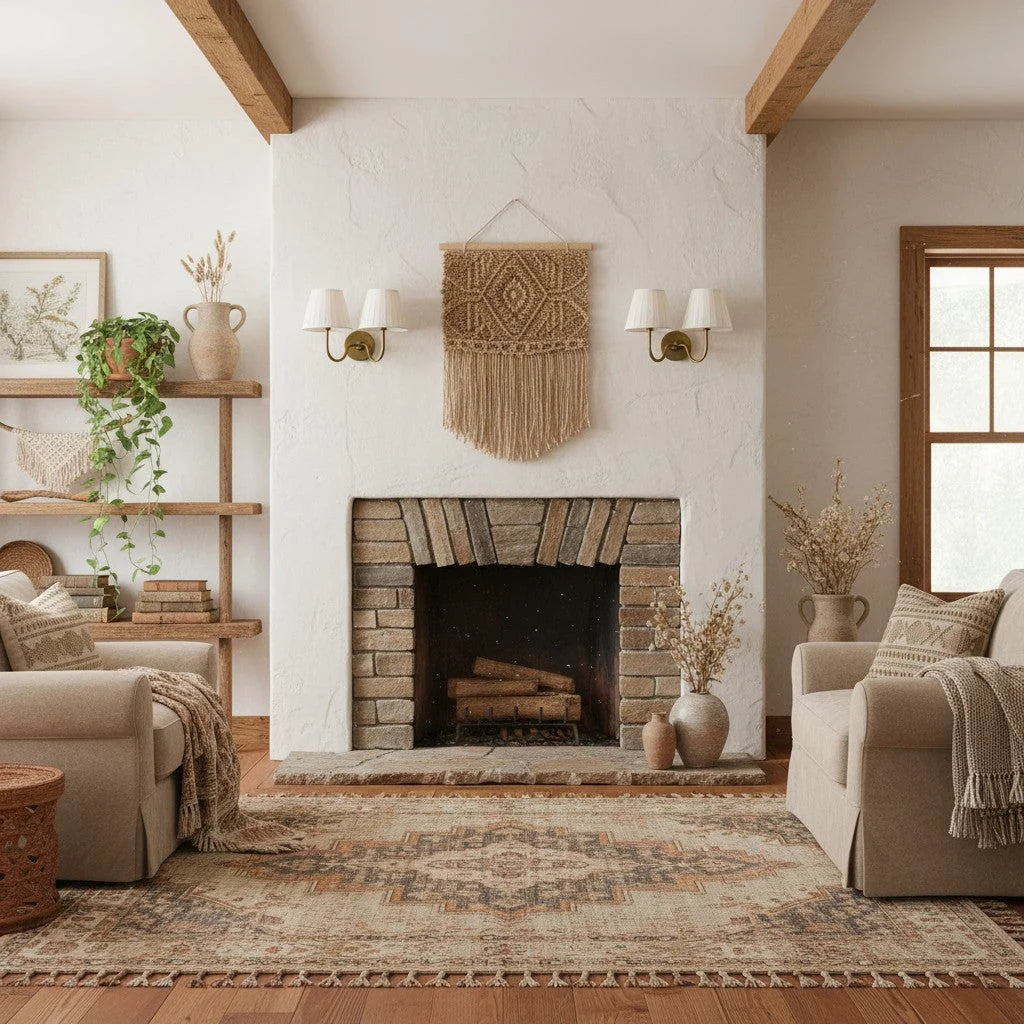 Wall Lamp Dimmable Fabric Shade Hardwired Indoor Fixture
