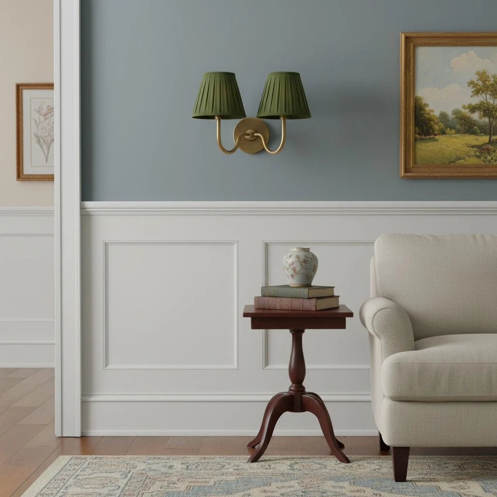 Wall Lamp Dimmable Fabric Shade Hardwired Indoor Fixture