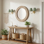 Wall Lamp Dimmable Fabric Shade Hardwired Indoor Fixture