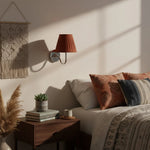 Wall Lamp Dimmable Fabric Shade Hardwired Indoor Fixture