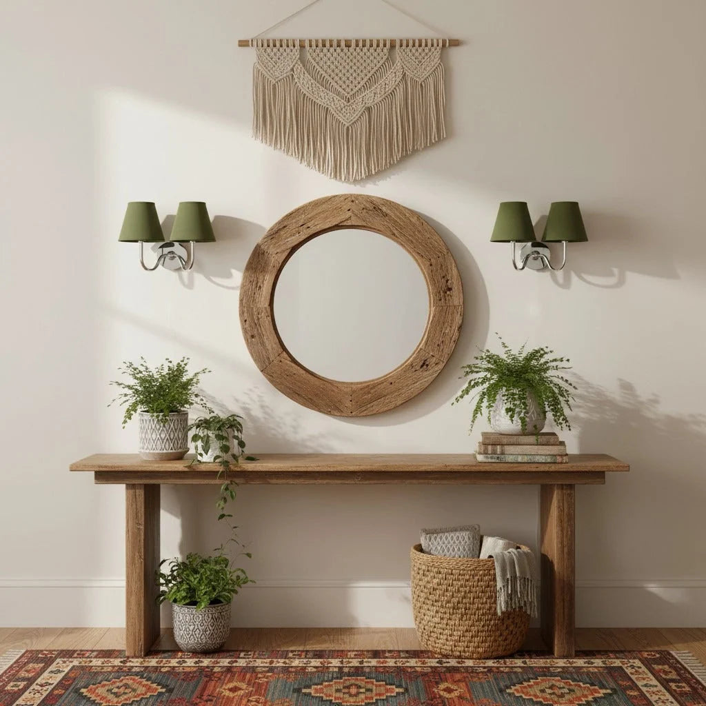Wall Lamp Dimmable Fabric Shade Hardwired Indoor Fixture