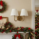 Wall Lamp Dimmable Fabric Shade Hardwired Indoor Fixture