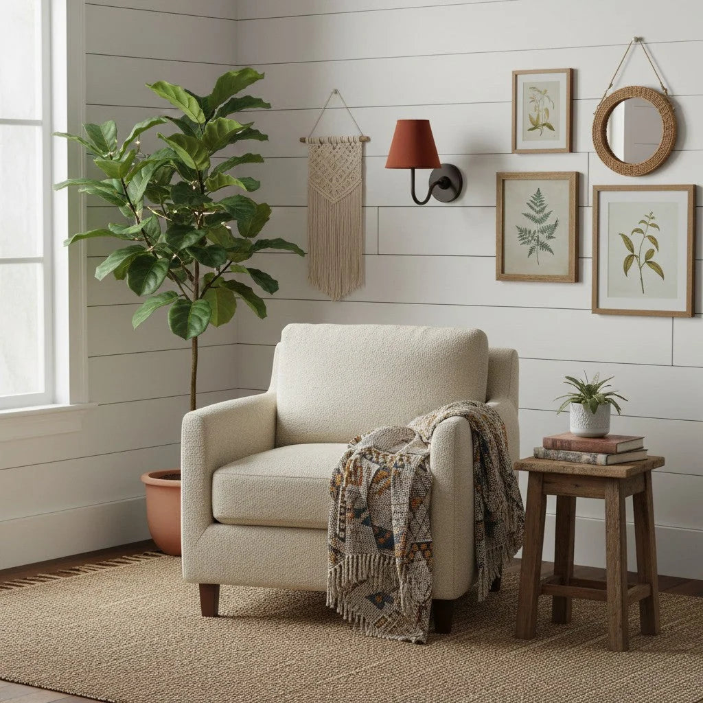 Wall Lamp Dimmable Fabric Shade Hardwired Indoor Fixture