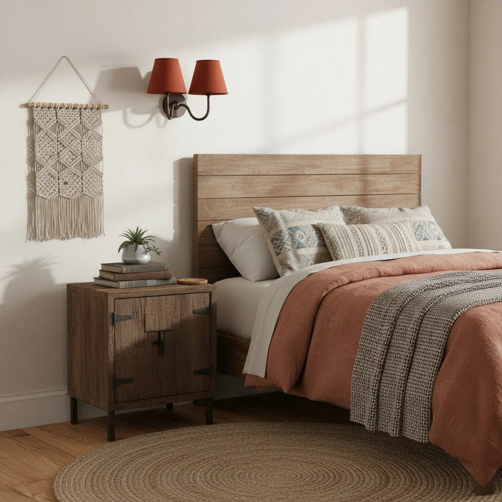 Wall Lamp Dimmable Fabric Shade Hardwired Indoor Fixture