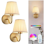 Wall Lamp Fabric Shade Diffused Light Set of 2