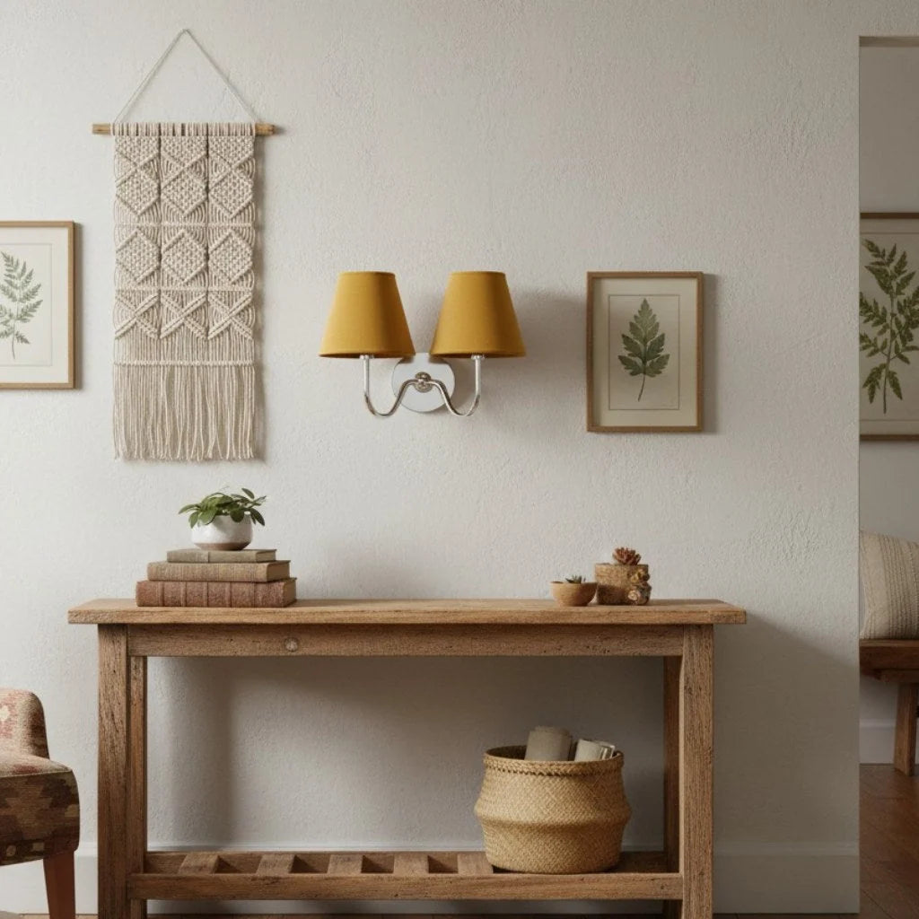 Wall Lamp Fabric Shade Dimmable Soft Diffused Light