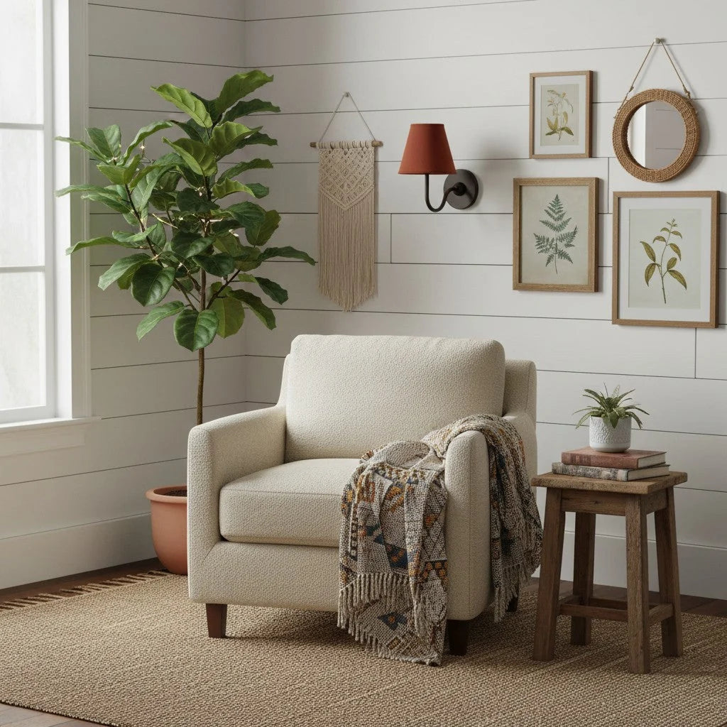 Wall Lamp Fabric Shade Dimmable Soft Diffused Light