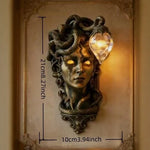 Wall Lamp Medusa Design Clear Glass Globe
