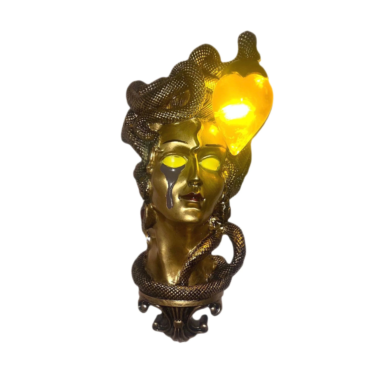 Wall Lamp Medusa Design Clear Glass Globe