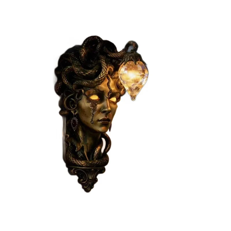 Wall Lamp Medusa Design Clear Glass Globe