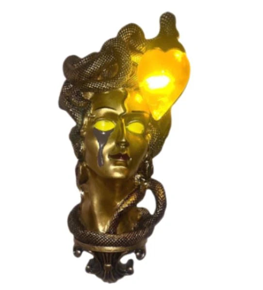 Wall Lamp Medusa Design Clear Glass Globe