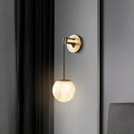 Wall Lamp Spherical Glass Shade Adjustable Height