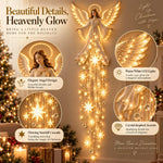 Wall Light Angel & Falling Stars Warm Golden-White Glow