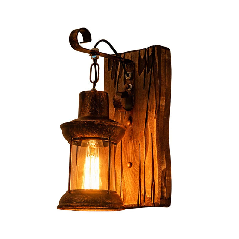 Wall Light Cast Iron & Glass E26/E27 Socket