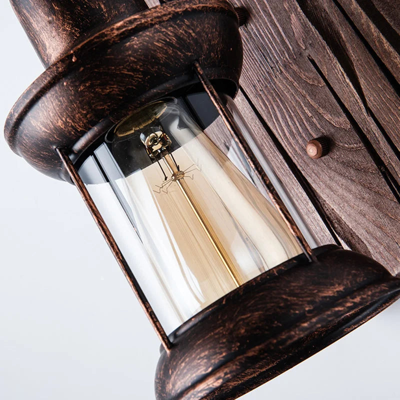 Wall Light Cast Iron & Glass E26/E27 Socket