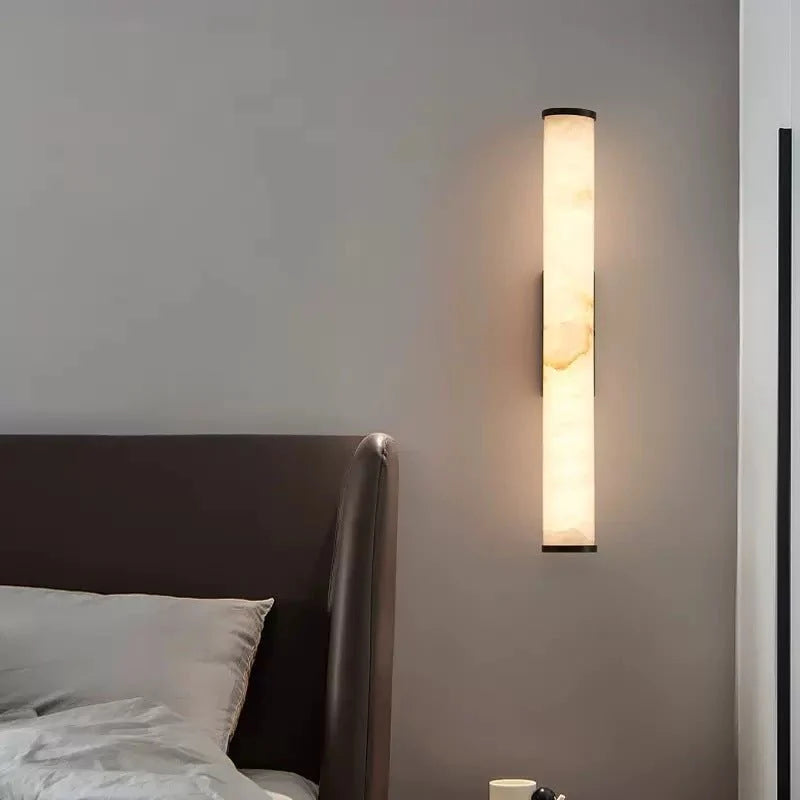 Wall Light Marble-Style Copper Accents Warm White LED