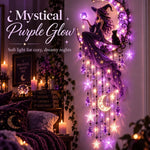 Wall Light Witch Crescent Moon Purple Starfall Glow