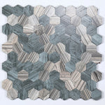 Wall Mosaic Tile Peel-And-Stick Metal Hexagon Sheet