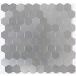 Wall Mosaic Tile Peel-And-Stick Metal Hexagon Sheet