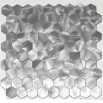 Wall Mosaic Tile Peel-And-Stick Metal Hexagon Sheet