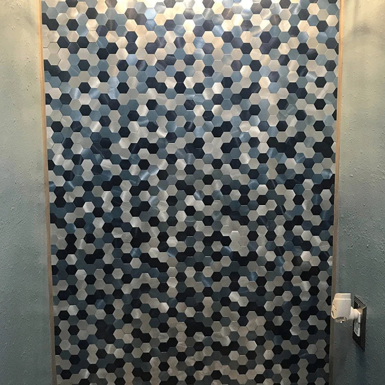 Wall Mosaic Tile Peel-And-Stick Metal Hexagon Sheet