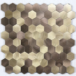 Wall Mosaic Tile Peel-And-Stick Metal Hexagon Sheet