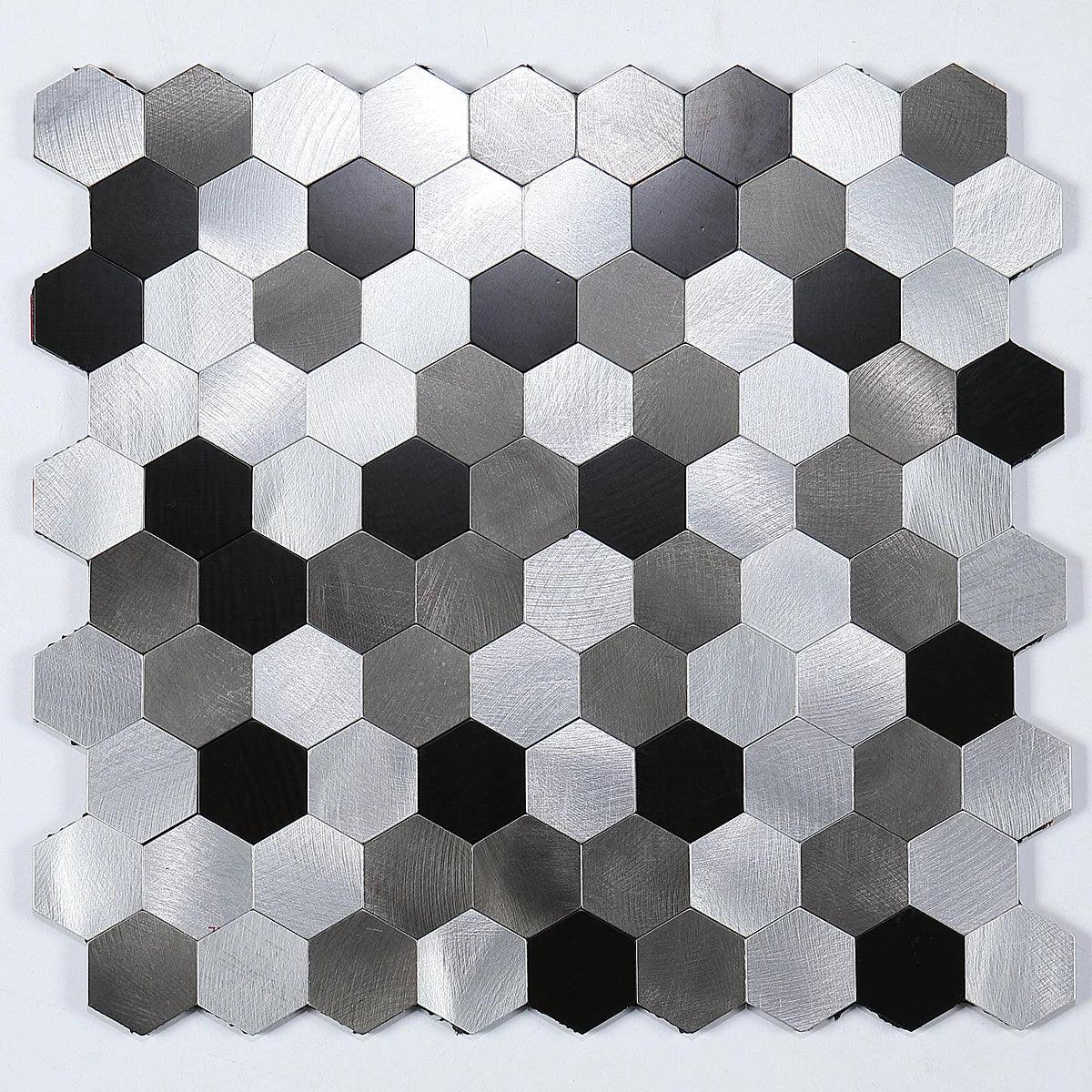 Wall Mosaic Tile Peel-And-Stick Metal Hexagon Sheet