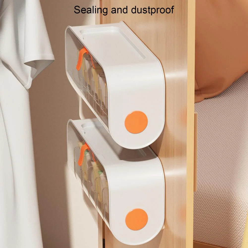 Wall-Mounted Clothes Organizer No-Drill Foldable Storage