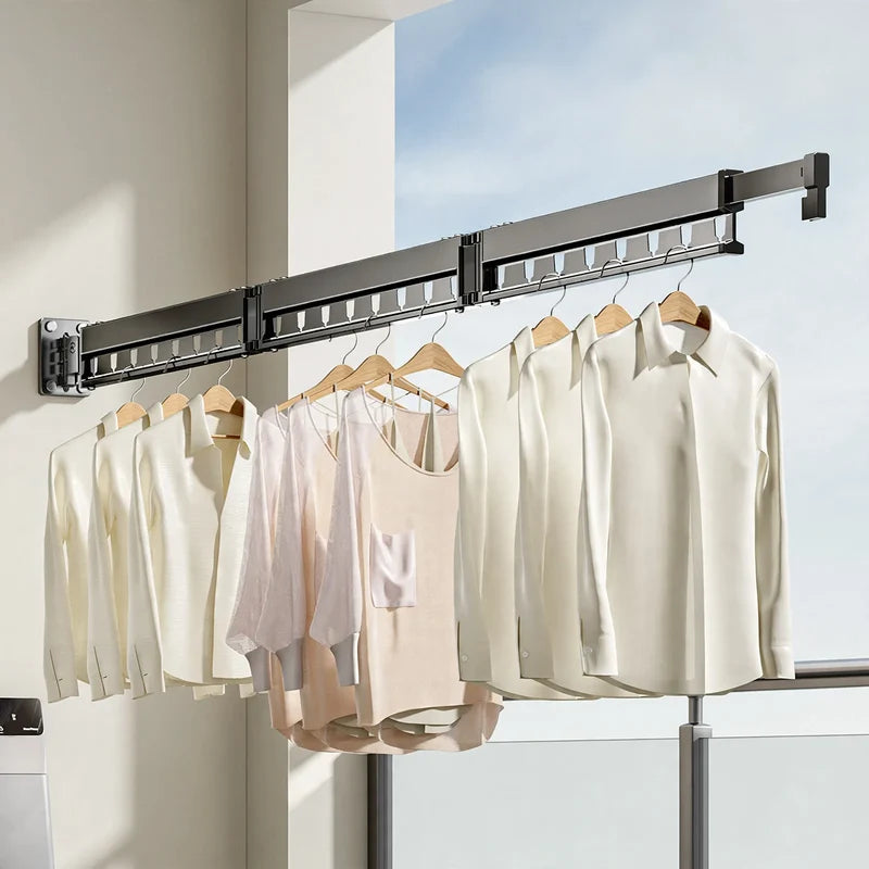 Wall-Mounted Drying Rack Foldable Aluminum Space-Saving
