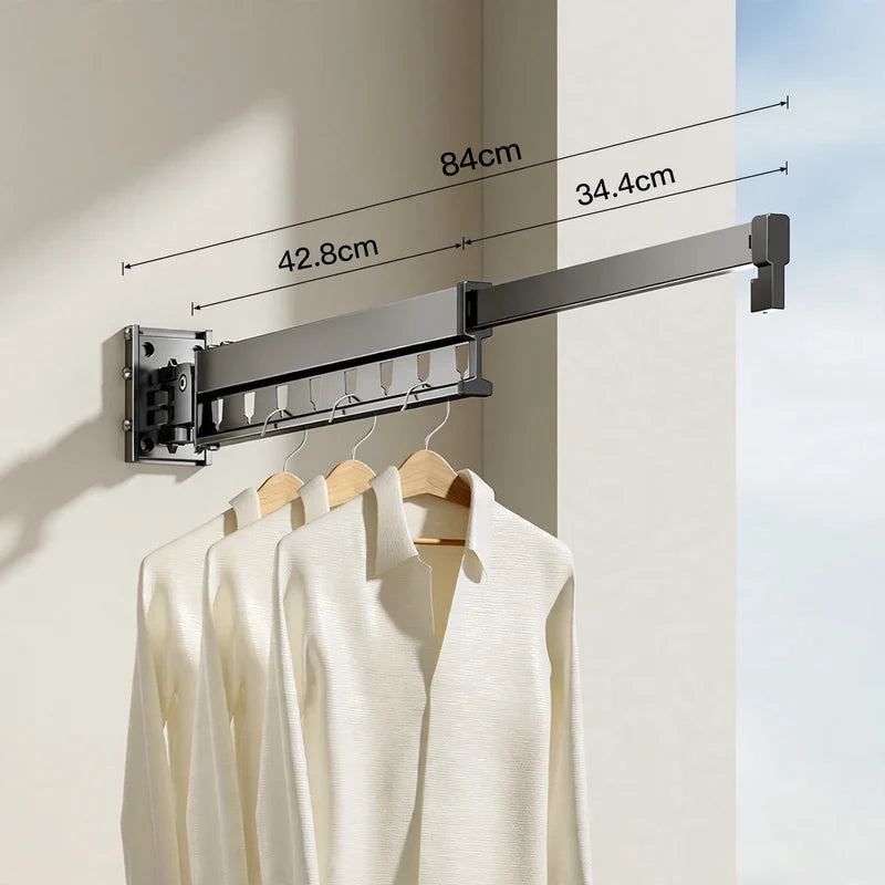 Wall-Mounted Drying Rack Foldable Aluminum Space-Saving