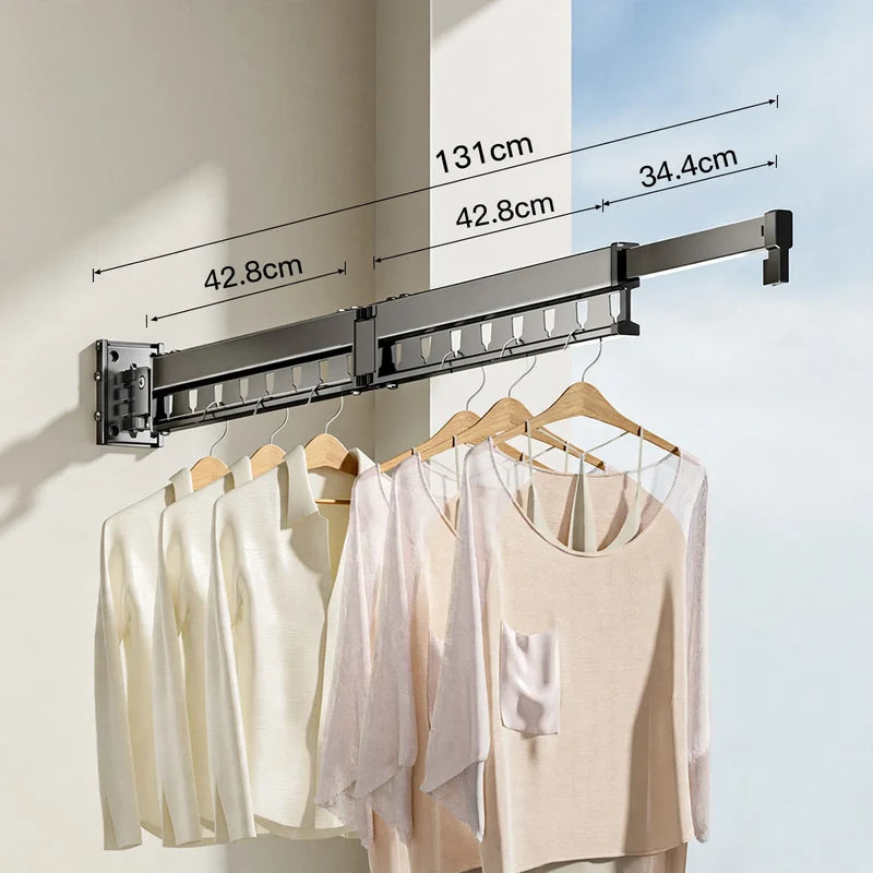 Wall-Mounted Drying Rack Foldable Aluminum Space-Saving